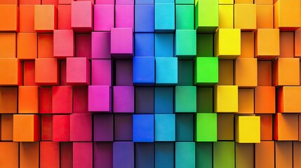 Colorful 3d Cubes Abstract Background