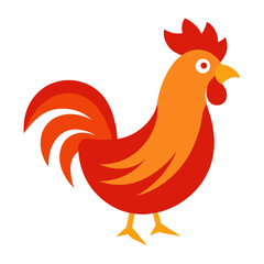 Rooster Icon Vector Art Illustration: Bold Farm Animal Graphics for Creative Use
