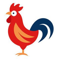 Rooster Icon Vector Art Illustration: Bold Farm Animal Graphics for Creative Use