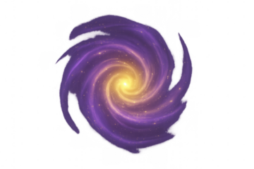 Purple spiral galaxy spinning against starry backdrop, illuminating astronomical research and sci-fi graphic design needs