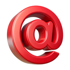 Fototapeta premium Red at symbol isolated on transparent background