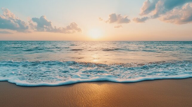 Sunrise yoga pose by the beach serene ocean waves gigapixel photo tranquil environment natural viewpoint