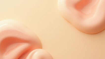 Smooth organic liquid waves in peach and pink tones with soft lighting and creamy textures. Perfect for modern skincare or feminine branding.