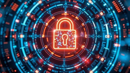Digital lock symbolizes cybersecurity in healthcare and medical devices, ensuring safety and protection of sensitive information and patient data - Powered by Adobe