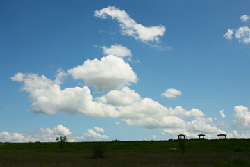 Ttukbang scenery, blue sky, and clouds