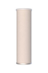 Isolated model of paper tube packaging on transparent background.