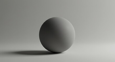 Gray Sphere Object Casting Shadow on Gray Surface
