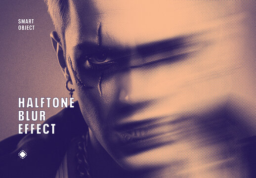 Halftone Blur Portrait Photo Effect