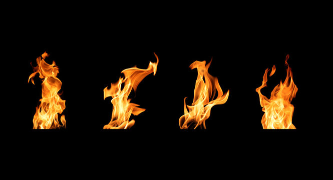 Black background fire, flames with torches and textures with splitting power effect, can grill red, burning with burning smoke and sparks in barbecue grill fire
