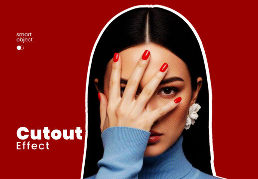 Cutout Portrait Photo Effect Mockup