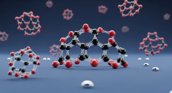 An Abstract Representation of Molecular Structures in a Vivid and Dynamic Background