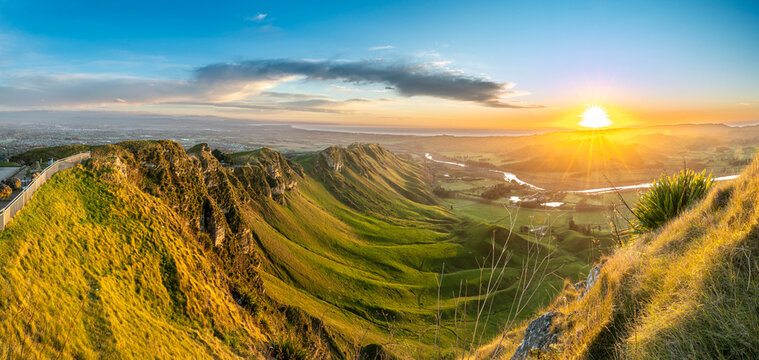 Morning view from Te Mata Peak, Hawke's Bay, New Zealand
