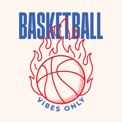 Basketball vibes only. Basketball lover street wear t shirt design