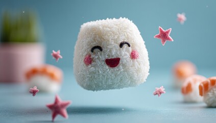 Obraz premium Smiling Rice Character