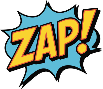 A vibrant comic book style ZAP! speech bubble, adding impact and action