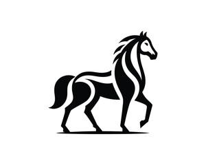 Obraz premium Elegant Stallion Emblem in Striking Monochromatic Style