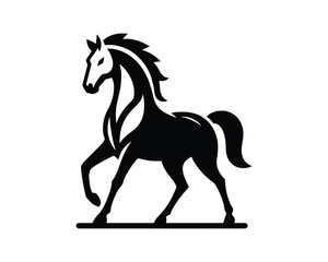 Obraz premium Elegant Stallion Silhouette Vector Design for Branding