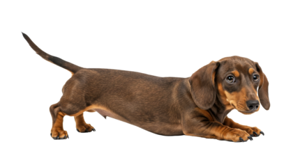 Dog Lying Down Posing on White Background Studio Shot