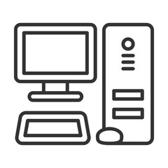 Computer Icon Outline Style. Vector Illustration Design