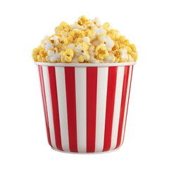 Cute Cartoon Bucket of Popcorn with Fluffy Yellow and White Pieces Ideal for Fun Movie Nights and Snack Time Joy