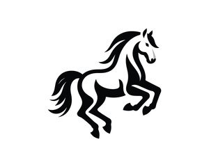 Obraz premium Dynamic Horse Stallion Vector Silhouette Artwork