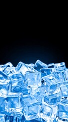 Frozen blue ice cubes