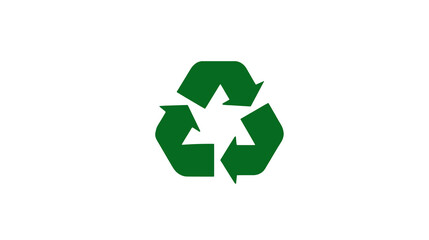 Green recycling symbol with directional arrows promotes sustainability and environmental awareness