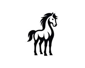 Obraz premium Elegant Horse Stallion Silhouette Design for Equestrian Branding