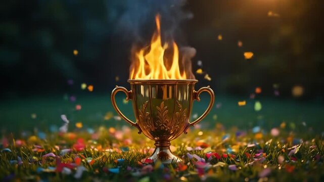 Burning Ambition: A Fiery Celebration of Victory and Achievement in Stunning Detail