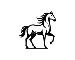 Obraz premium Elegant Horse Silhouette Vector Illustration for Design Projects