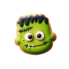 Fun Halloween Cookie Shaped Like Frankenstein's Head Perfect for Parties and Festive Celebrations