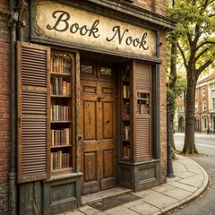 Obraz premium Vintage bookstore scene with old books