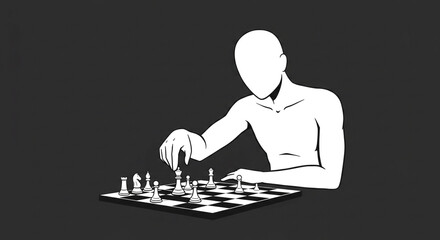 Minimalist Chess Strategy Illustration