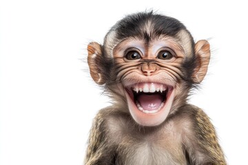 Laughing Monkey: A close-up captures the infectious laughter of a young monkey, showcasing its joyful expression and playful nature.