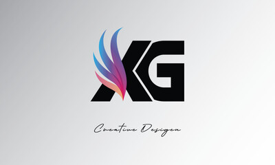 XG Feather Gradient Logo – Elegant Wing Monogram for Modern Branding & Visual Identity Design