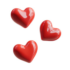 Fototapeta premium Cute Chubby Cartoon Hearts Design in Soft Red Color for Fun and Playful Imagery