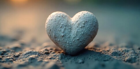 Close up of a serene, tranquil heart-shaped object, representing peace and calm; perfect for meditation, yoga, and wellness themes , stillness, stress management