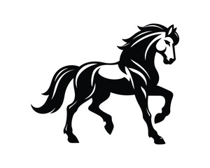 Obraz premium Majestic Horse Vector Silhouette for Elegant Branding