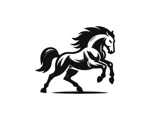Majestic Stallion Vector Artwork in Bold Silhouette Style