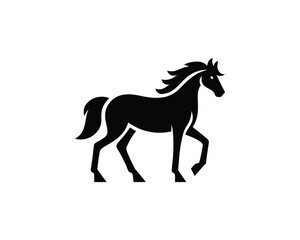 Elegant Horse Silhouette Design for Equestrian Branding