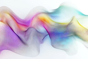 Abstract Digital Mesh: A vibrant, flowing digital mesh undulates with color, its intricate structure creating a visually captivating display of art.