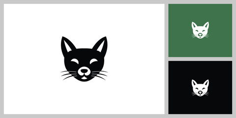 cat head vector design template