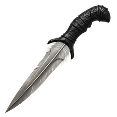 Stunning fantasy dagger with a unique feather blade and gothic-inspired grip, perfect for creative projects.