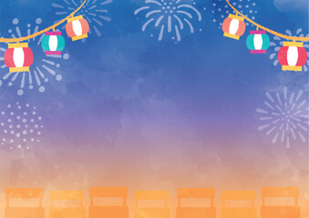 夏祭りの背景イラスト