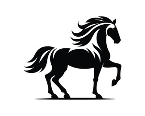 Majestic Stallion Silhouette Vector Illustration for Equestrian Designs