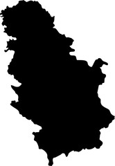Serbia Vector Map Silhouette High Detail Isolated