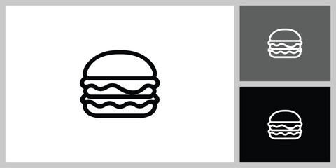 Burger abstract outline vector logo template