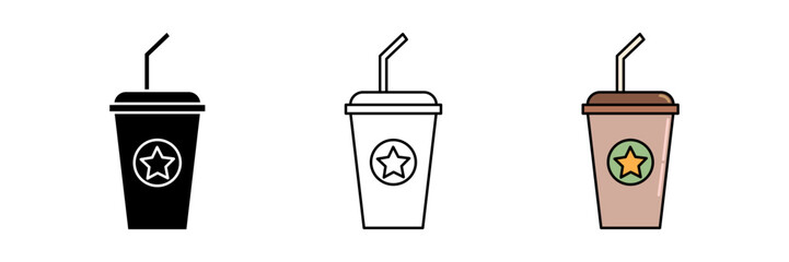 Fast food drinks icon on white background