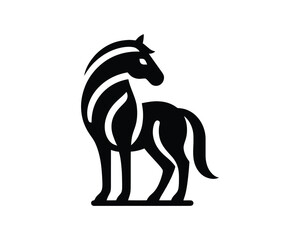 Obraz premium Striking Stallion Vector Illustration in Black Silhouette Style