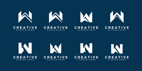 set of letter w design template